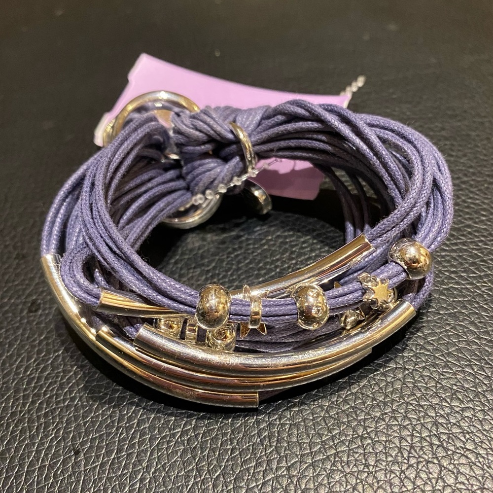 Gillian Julius Blue Strand & Silver Tube Bracelet